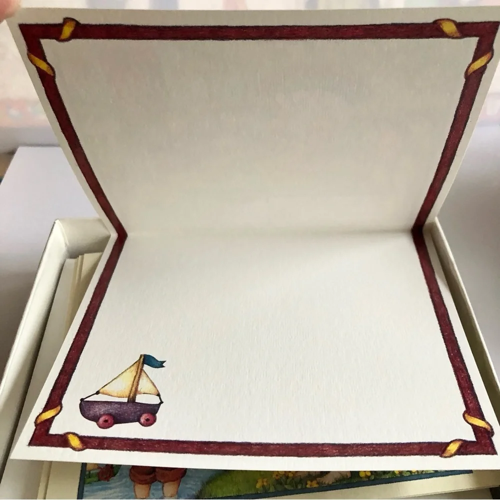 Charming Lisa A. Blowers Print Boxed Notecards Children Country Ducks
